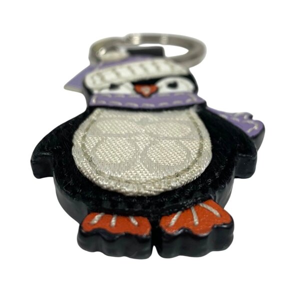 Coach Penguin Leather Keyring Charm Keychain Fob Lilac/Purple - Picture 6 of 9